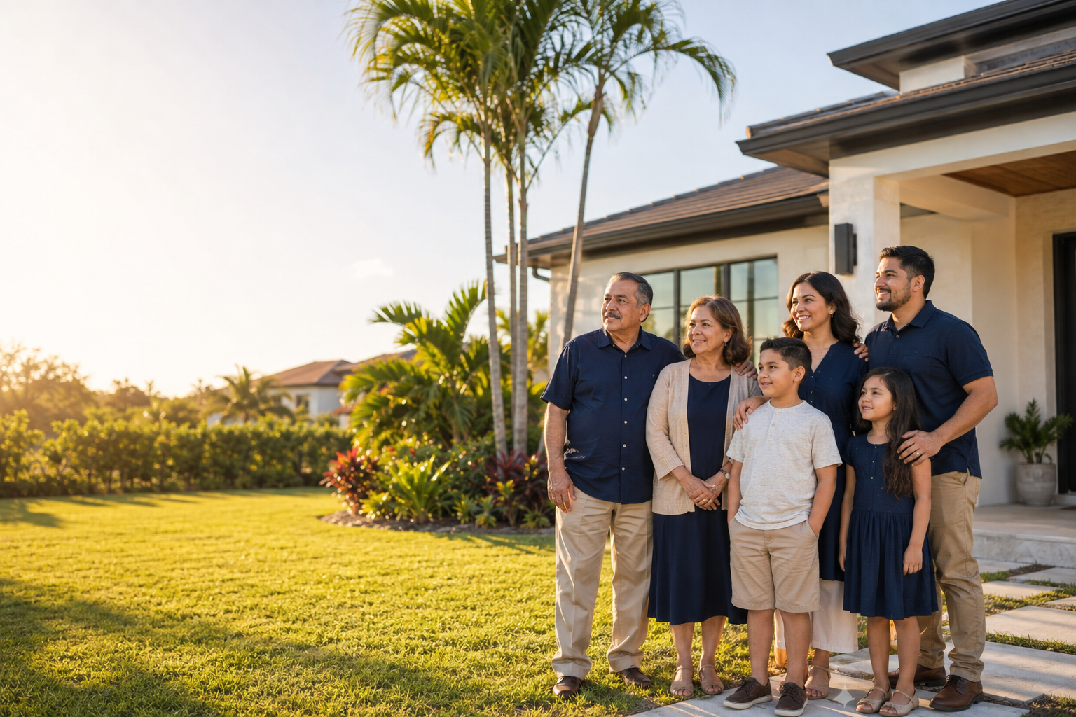 Una familia multigeneracional reunida en Miami